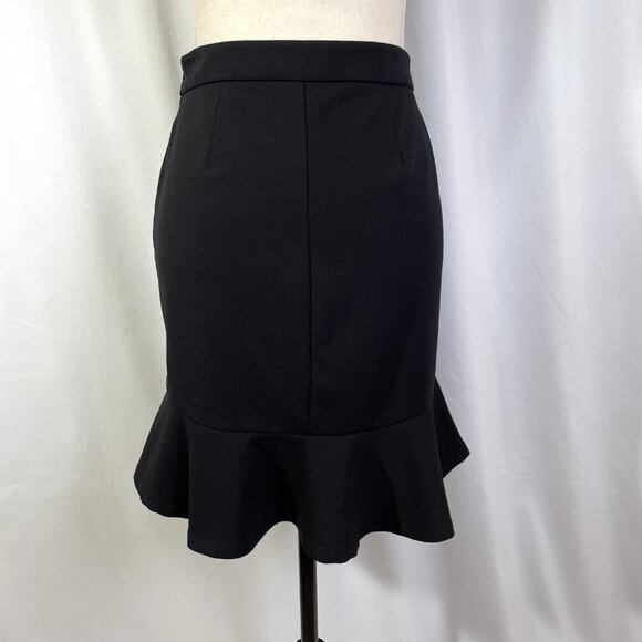 Forever 21 Ruffle Hi Low Mini Skirt Size Medium Black - Picture 3 of 11